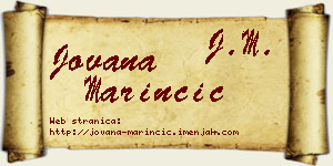 Jovana Marinčić vizit kartica
